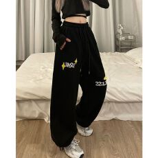 批发欧美跨境亚马逊速卖通高腰抽绳宽松辣妹风jazz跳舞hiphop<b class='q'>运动裤</b>女