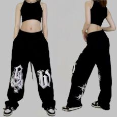 批发欧美跨境亚马逊速卖通高腰抽绳宽松辣妹风jazz跳舞hiphop<b class='q'>运动裤</b>女