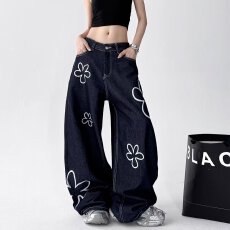 批发潮流百搭日系文艺ins气质流行时尚新款<b class='q'>牛仔</b>裤慵懒简约原宿