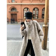 批发原版加厚夹棉 有内里 皮草外套冬季新款立领蝴蝶结羊羔绒毛毛大衣