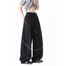 批发灰色<b class='q'>运动裤</b>子女春秋季2025年新款高腰宽松束脚小个子休闲哈伦卫裤