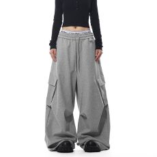 批发【索罗娜复合380克】多口袋休闲裤男女秋冬季宽松显瘦<b class='q'>运动裤</b>情侣