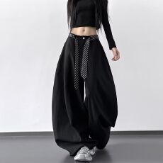 批发<b class='q'>西裤</b>面料250G】垂感新视觉阔腿弯刀<b class='q'>西裤</b><b class='q'>男</b>女休闲长裤宽松直筒裤子