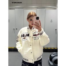 批发【夹棉加厚原版做法】字母酷米狐刺绣<b class='q'>棒球</b>服棉<b class='q'>服外套</b>男女秋冬夹克