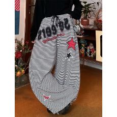 批发加绒S-2XL（原版色织条面料复贝贝绒涂鸦<b class='q'>印花</b>高质量卫裤）