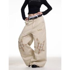 批发原版质量】2025派牛春秋潮牌宽松直筒阔腿百搭高街休闲裤男<b class='q'>女</b>同款