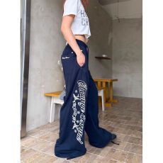 批发华棉复合】刺绣名派松紧腰卫裤男女秋宽松设计感慵懒百搭运动长裤