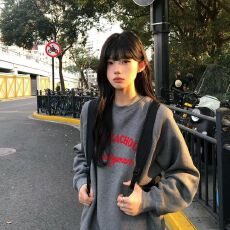 批发加绒   后包领（纯棉华棉复合）卫衣女