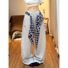 批发常规】格子腰带名派伞兵裤子<b class='q'>男</b>款2026春夏新款宽松显瘦阔腿运动裤