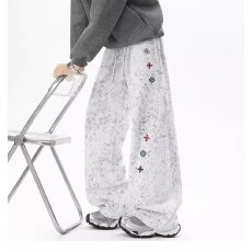 批发2026新款宽松休闲裤<b class='q'>男</b>韩版潮流百搭裤子夏季薄款坠感阔腿拖地长裤