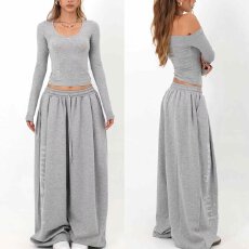 批发2026款宽松休闲裤男女<b class='q'>韩版</b>潮流百搭裤子夏季薄款坠感阔腿拖地长裤