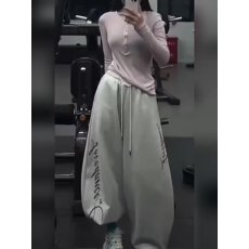 批发2024新款宽松休闲裤男<b class='q'>韩版</b>潮流百搭裤子夏季薄款坠感阔腿拖地长裤