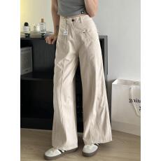 批发美式复古工装牛仔裤女宽松直筒拖地阔腿裤<b class='q'>休闲</b>裤子女
