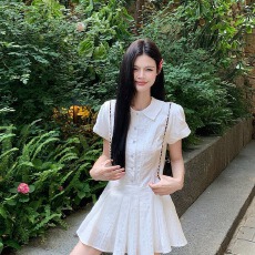 批发学院风白色衬衫<b class='q'>连衣裙</b>子女装2026新款夏季小个子百褶短裙套装穿搭