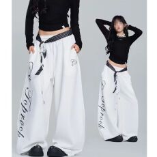 批发春秋<b class='q'>韩版</b>抽绳街舞hiphop嘻哈休闲裤女爵士舞jazz长裤运动街头潮