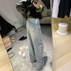 批发<b class='q'>牛仔裤</b>】春夏南大街美式复古显瘦时尚气质设计感休闲裤女直筒<b class='q'>韩版</b>