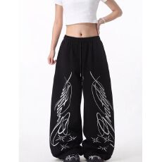 批发跨境亚马逊速卖通高腰抽绳宽松欧美辣妹风jazz跳舞hiphop<b class='q'>运动裤</b>女