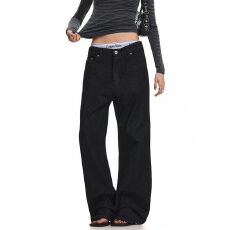 批发刺绣<b class='q'>牛仔裤</b>】美式新风格直筒裤男<b class='q'>女</b>宽松休闲基础百搭设计感长裤夏