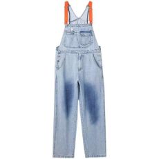 批发小众乔小主撞色潮牌<b class='q'>牛仔</b>背带裤女夏季宽松美式直筒工装吊带<b class='q'>连体裤</b>