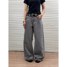 批发美式复古水洗阔腿做旧牛仔裤 2026新款宽松休闲潮牌痞长裤