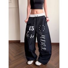 批发星星字母印花弯刀伞兵裤男女休闲运动长裤潮