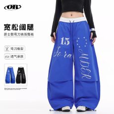 批发塔丝隆速干面料工艺印花】宽松阔腿爵士舞弯<b class='q'>裤</b>街舞<b class='q'>嘻哈</b>休闲<b class='q'>裤</b>男女