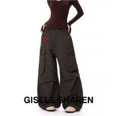 批发【布刺绣工艺】美式复古<b class='q'>休闲裤</b>男女个性印花宽松直筒百搭长裤春