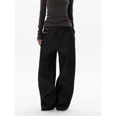 批发【手缝线设计】美式OOTD麦穗原色牛仔裤男女高级感痞帅裤子<b class='q'>情侣</b><b class='q'>潮</b>