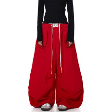 批发辣到中暑美式辣妹<b class='q'>嘻哈</b>街舞风多巴胺系带速干阔腿<b class='q'>裤</b><b class='q'>宽松</b>垂坠感长<b class='q'>裤</b>