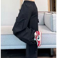 批发2026新款夏季宽松遮肉薄款两穿速干工装<b class='q'>裤</b>高腰运动<b class='q'>裤</b>女潮