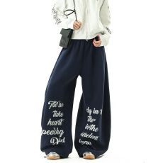 批发美式街舞<b class='q'>嘻哈</b>运动<b class='q'>裤</b>cleanfit街头字母印花长<b class='q'>裤</b>阔腿休闲长<b class='q'>裤</b>子潮牌