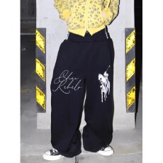 批发战马标刺绣双腰头baggy卫裤美式<b class='q'>街头</b>直筒运动运动休闲裤