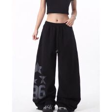 批发韩版印花抽绳街舞hiphop嘻哈休闲裤<b class='q'>女</b>爵士舞jazz长裤运动街头潮