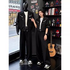 批发金属解构绑】垫肩潮人邦<b class='q'>外套</b>女春秋短款工装夹克高级感痞帅机车服