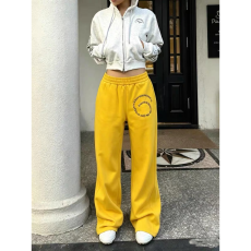 批发多巴胺鑫荣黄色星星漩涡卫裤男女垂感宽松休闲直hiphop街舞裤子夏