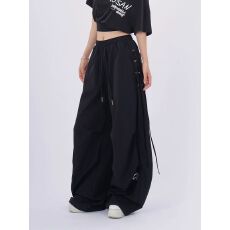 批发可调节木光阔腿工装裤女夏宽松抽绳设计感街舞爵士jazz速干<b class='q'>运动裤</b>