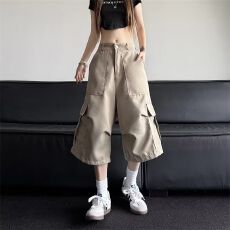 批发潮牌工装短裤男女<b class='q'>夏</b>季多口袋美式机能宽松直筒五分裤运动休闲中裤