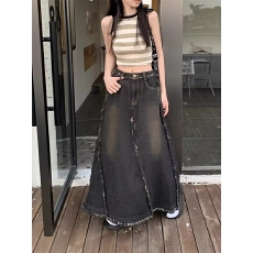 批发高腰微喇牛仔裙女2026<b class='q'>春</b>秋新款爆款气质复古显瘦a字半身裙子女