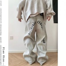 批发街舞潮牌<b class='q'>印花</b>灰色运动卫裤美式爵士裤街舞休闲嘻哈裤直筒宽松长裤