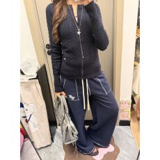 批发韩版低腰刺绣抽绳<b class='q'>阔腿裤</b>女秋季新款慵懒宽松<b class='q'>百搭</b>垂感直筒休闲<b class='q'>裤</b>子