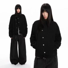 批发大翻领外套男女款秋<b class='q'>冬</b>季高级感痞帅牛仔翻领夹克新款流行时尚潮流