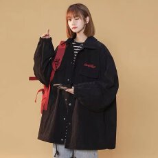 批发灯芯绒外套男女款春秋季2026款美式复古<b class='q'>潮牌</b>衣服工装日系夹克上衣