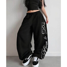 批发韩版印花抽绳街舞hiphop嘻哈休闲裤女爵士舞jazz<b class='q'>长裤</b>运动