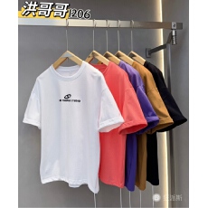 批发<b class='q'>夏</b>季新款男士简约宽松字母半袖衫薄短袖青年百搭圆领百搭t恤潮男