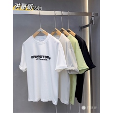 批发美式风高端创意植绒印花轻奢短袖T恤男款<b class='q'>夏</b>季透气宽松圆领上衣潮