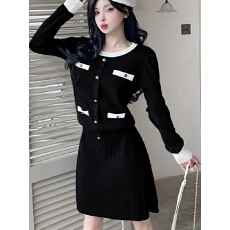 批发小香风套装女春秋冬季2026春款小个子穿搭长袖针织超好看微胖显瘦