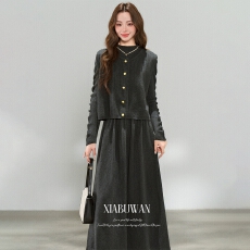 批发2026年高级感针织套装女春秋季新款毛衣马甲背心搭配连衣裙两件套