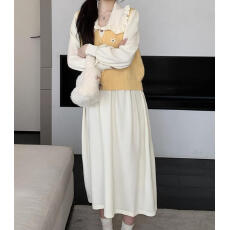 批发<b class='q'>新款</b> 2026春秋法式气质甜美减龄花朵针织娃娃领马甲<b class='q'>孕妇</b><b class='q'>套装</b>