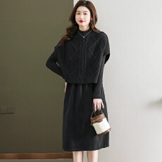 批发2026韩版秋冬新款宽松孕妇长袖显瘦上衣外搭+<b class='q'>连衣裙</b>大码休闲套装