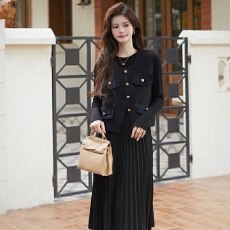 批发法式小香风马甲<b class='q'>外套</b>连衣裙两件套2026春秋季新<b class='q'>大码</b>胖妹妹时髦套装